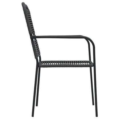 Garden Chair | Set of 4 | Black | Cotton rope | Standard