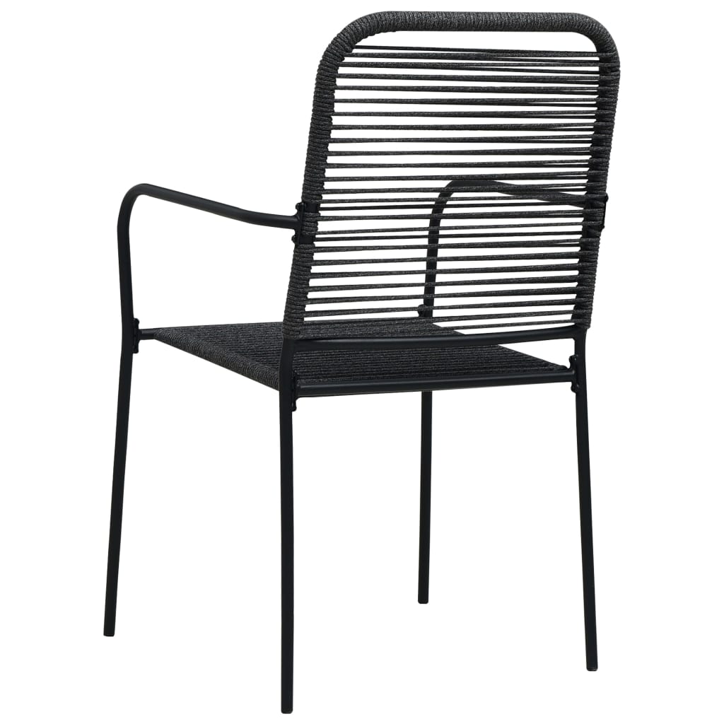 Garden Chair | Set of 4 | Black | Cotton rope | Standard