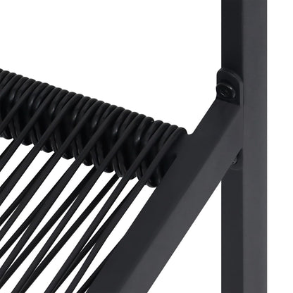 Garden Chair | Set of 4 | Black | PVC hollow rattan, powder-coated steel