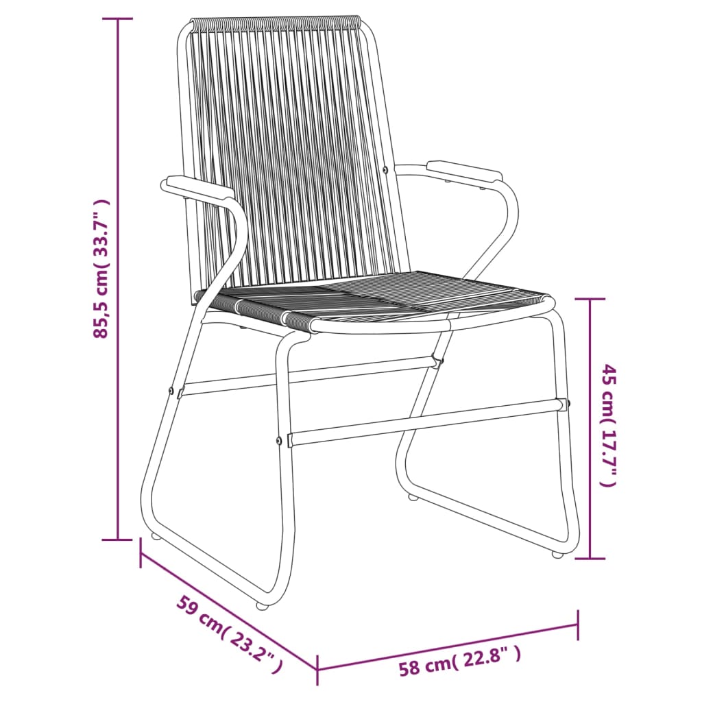 Garden Chair | Set of 4 | Black