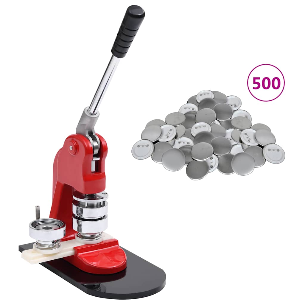 Badge Button Maker with 500 pcs Pinback Button Parts 37 mm