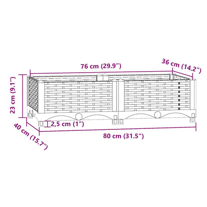 Raised Bed 80x40x23 cm Polypropylene
