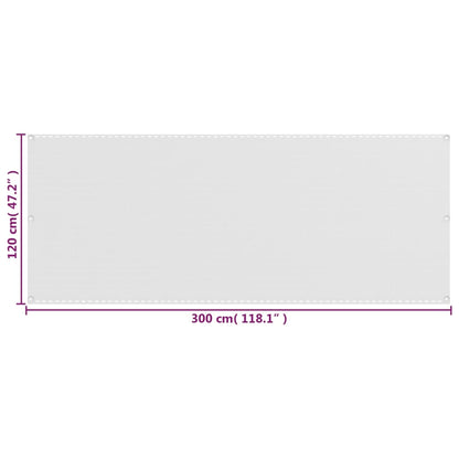 Balcony Screen White 120x300 cm HDPE