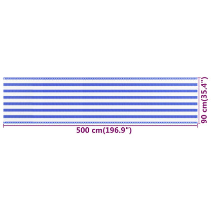 Balcony Screen Blue and White 90x500 cm HDPE