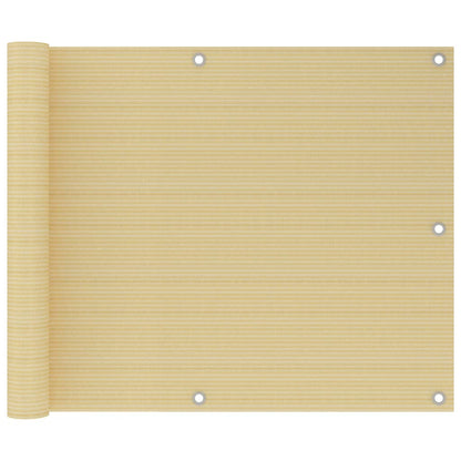 Balcony Screen Beige 75x500 cm HDPE