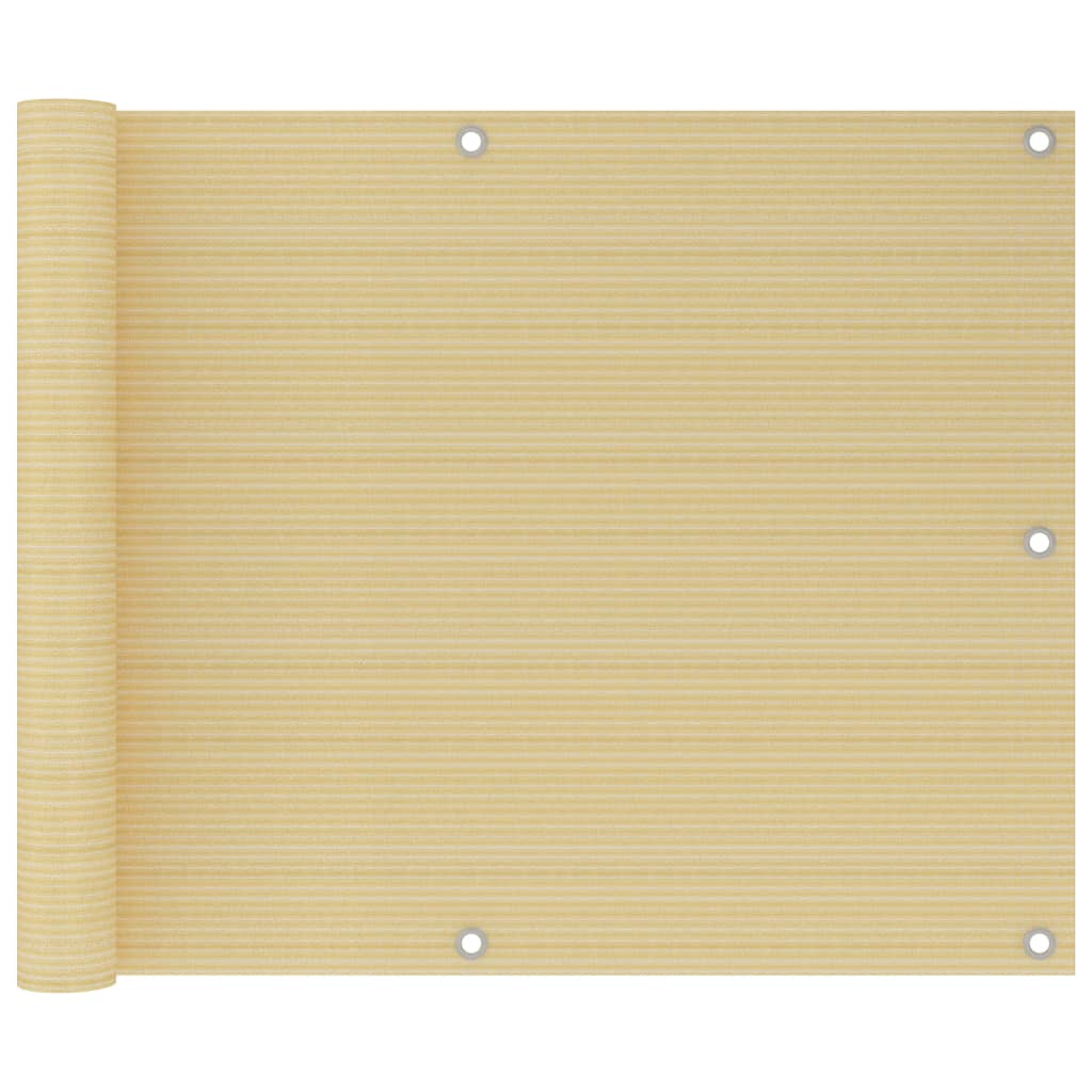 Balcony Screen Beige 75x600 cm HDPE