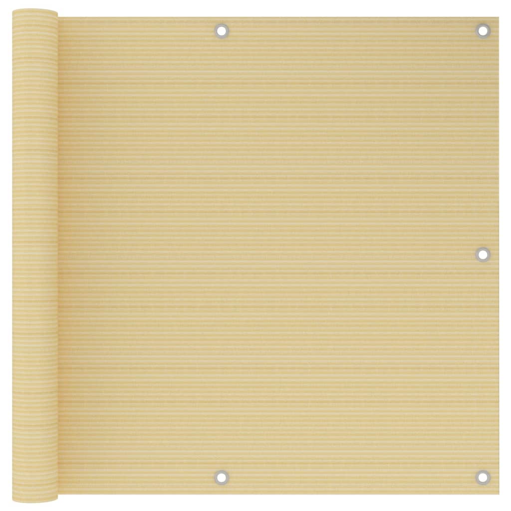 Balcony Screen Beige 90x300 cm HDPE