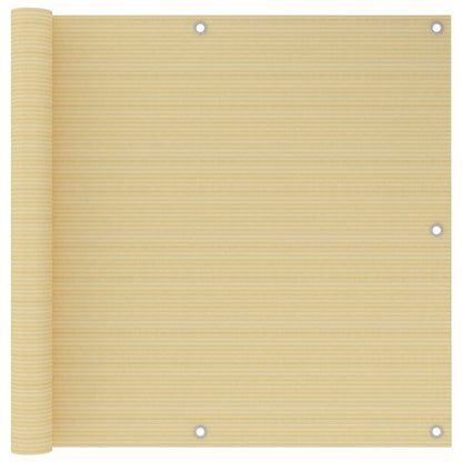 Balcony Screen Beige 90x300 cm HDPE
