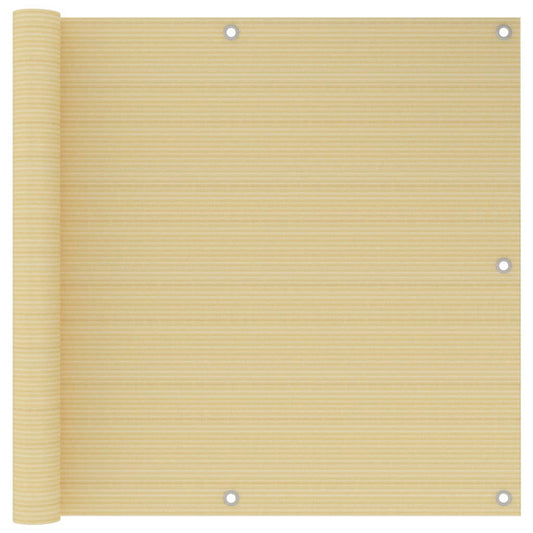 Balcony Screen Beige 90x300 cm HDPE
