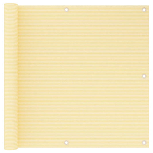 Balcony Screen Beige 90x600 cm HDPE