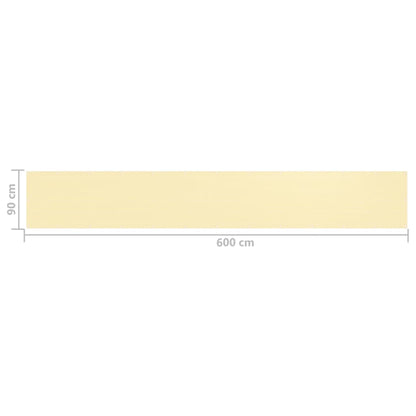 Balcony Screen Beige 90x600 cm HDPE