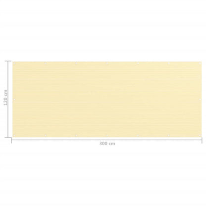 Balcony Screen Beige 120x300 cm HDPE