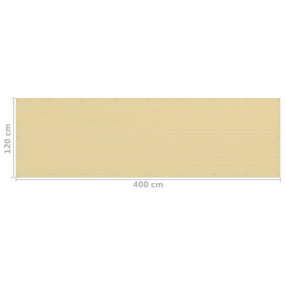 Balcony Screen Beige 120x400 cm HDPE