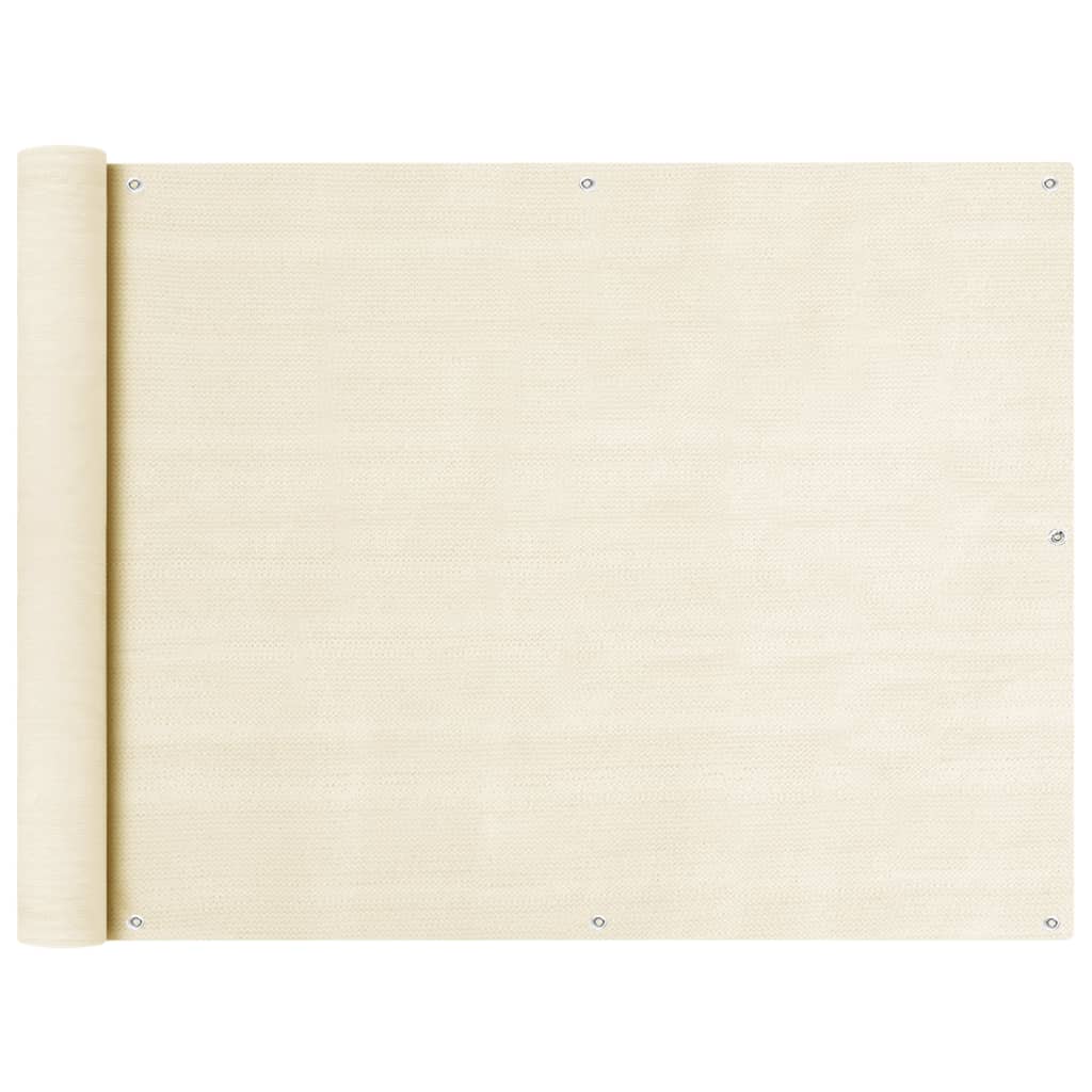 Balcony Screen Cream 90x600 cm HDPE