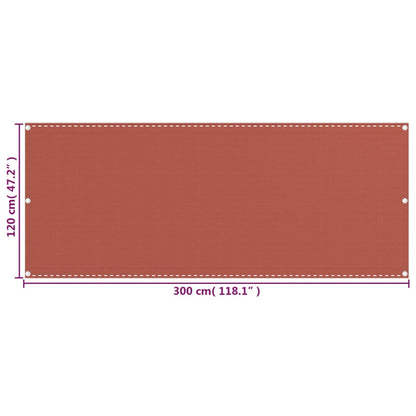 Balcony Screen Terracotta 120x300 cm HDPE