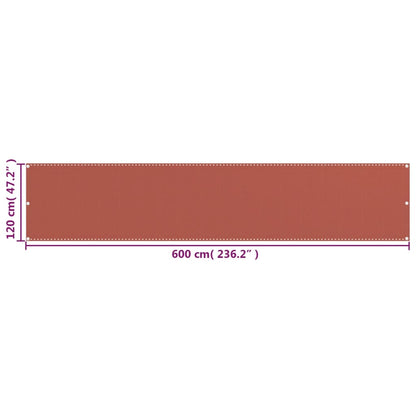 Balcony Screen Terracotta 120x600 cm HDPE