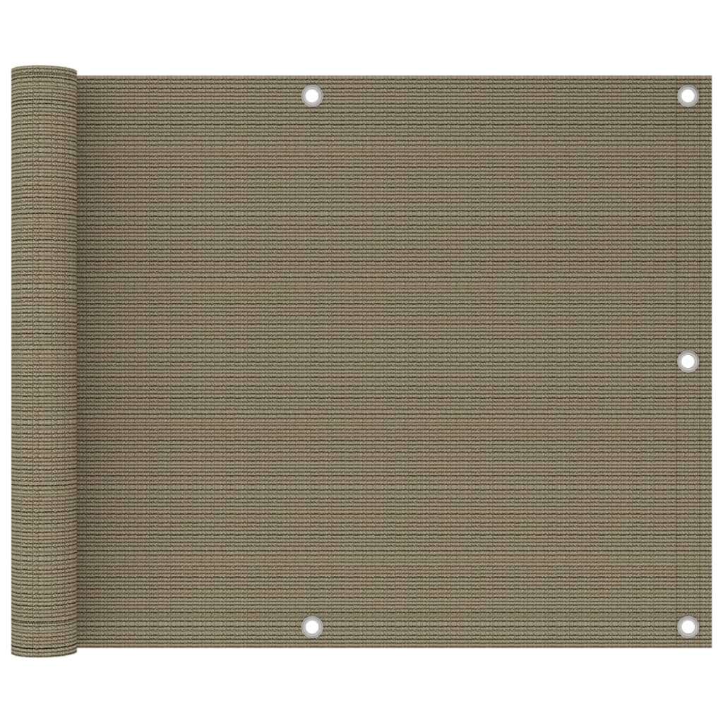 Balcony Screen Taupe 75x500 cm HDPE