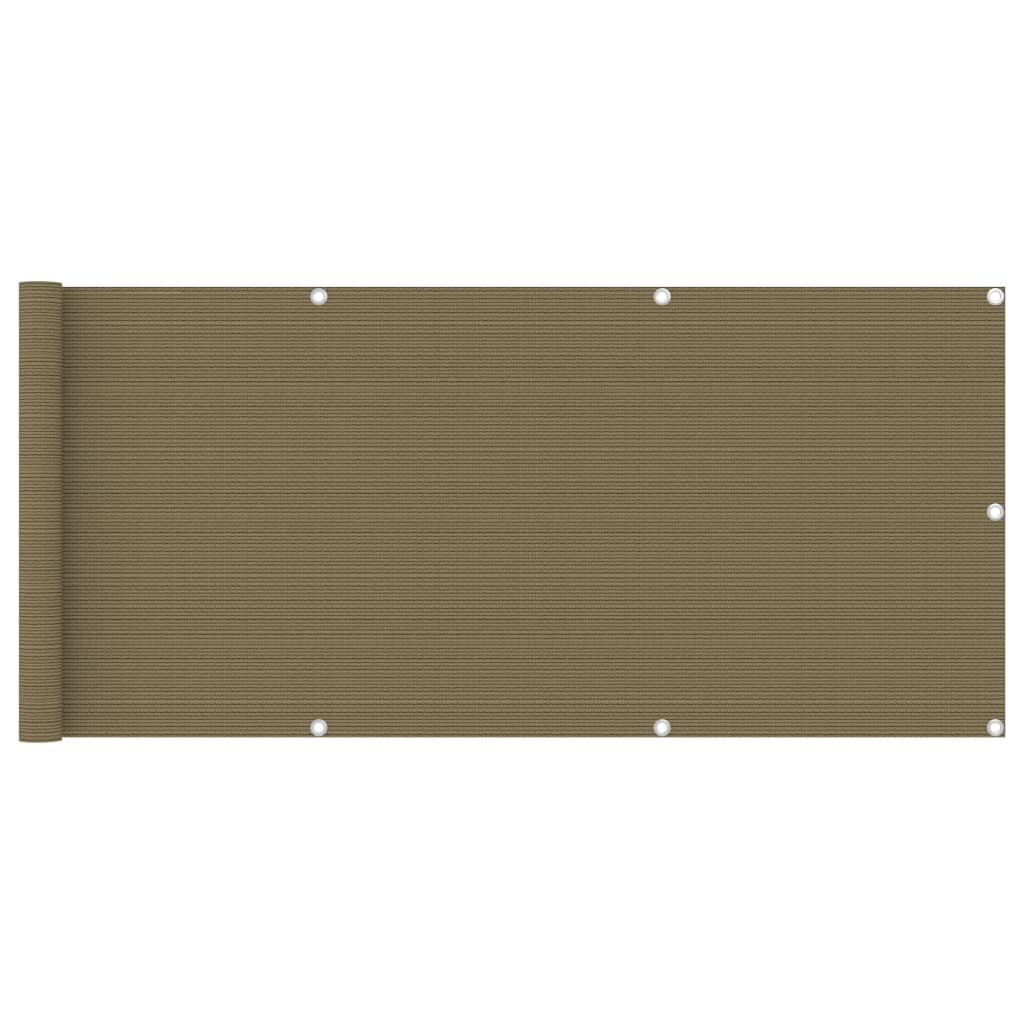 Balcony Screen Taupe 75x600 cm HDPE