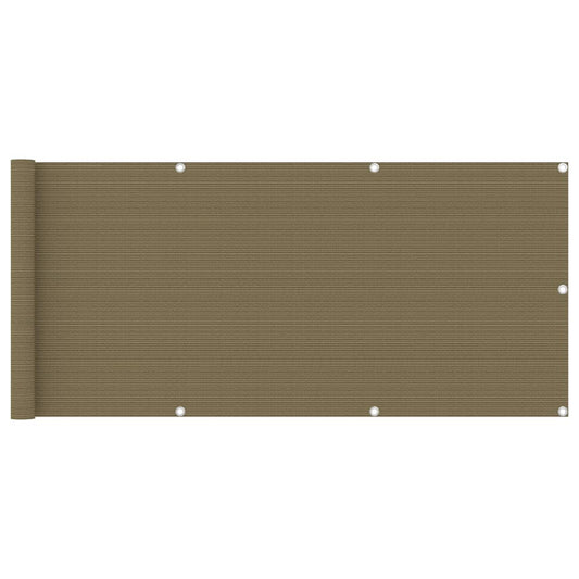 Balcony Screen Taupe 75x600 cm HDPE