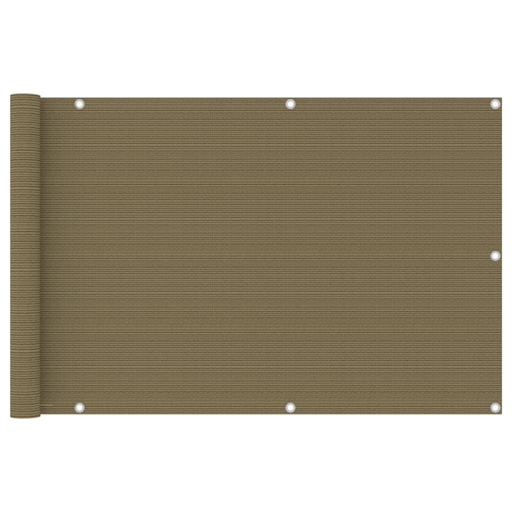 Balcony Screen Taupe 90x600 cm HDPE