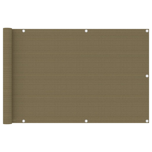 Balcony Screen Taupe 90x600 cm HDPE