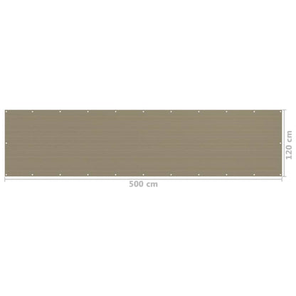 Balcony Screen Taupe 120x500 cm HDPE