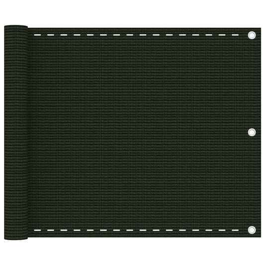 Balcony Screen Dark Green 75x600 cm HDPE