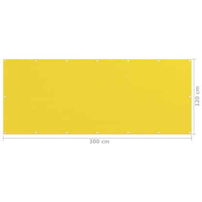 Balcony Screen Yellow 120x300 cm HDPE
