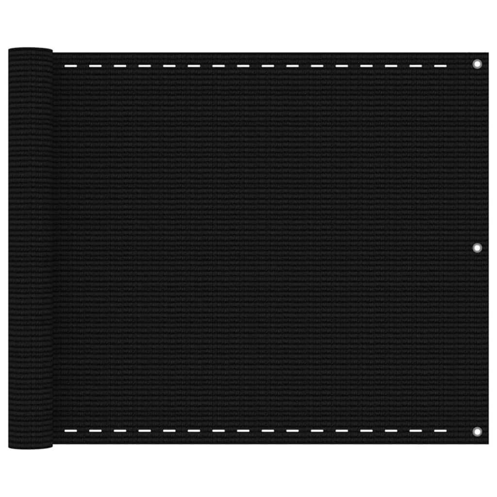 Balcony Screen Black 75x300 cm HDPE