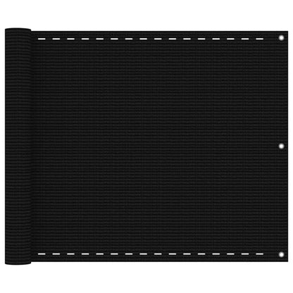 Balcony Screen Black 75x300 cm HDPE