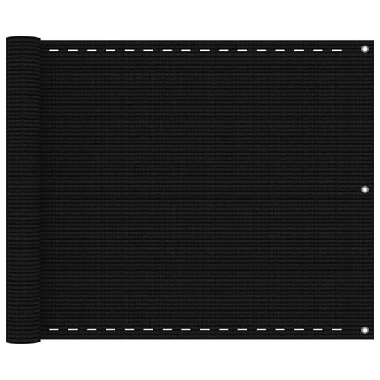 Balcony Screen Black 75x300 cm HDPE