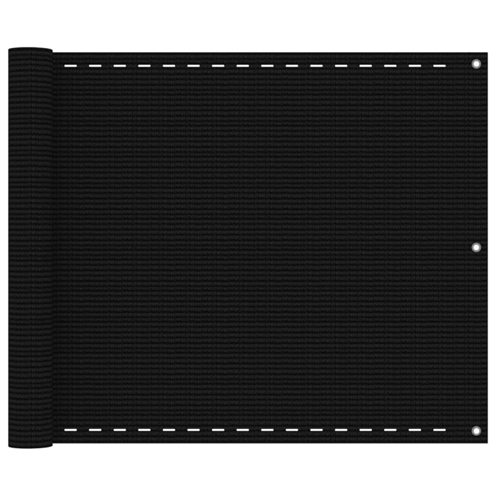 Balcony Screen Black 75x400 cm HDPE