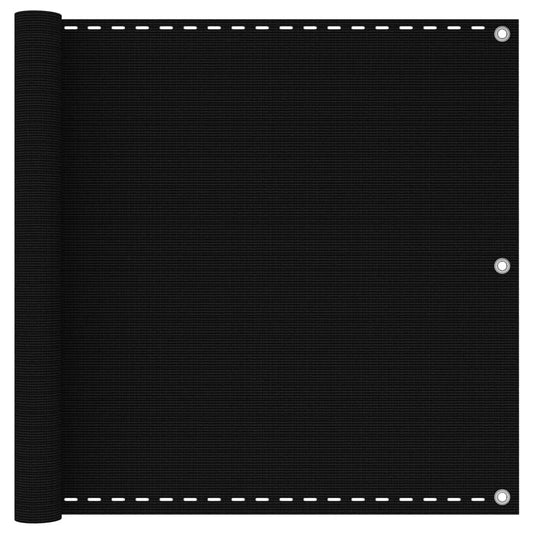 Balcony Screen Black 90x500 cm HDPE