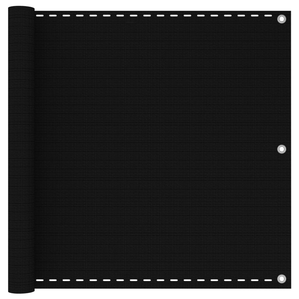 Balcony Screen Black 90x600 cm HDPE