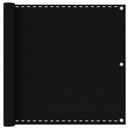 Balcony Screen Black 90x600 cm HDPE