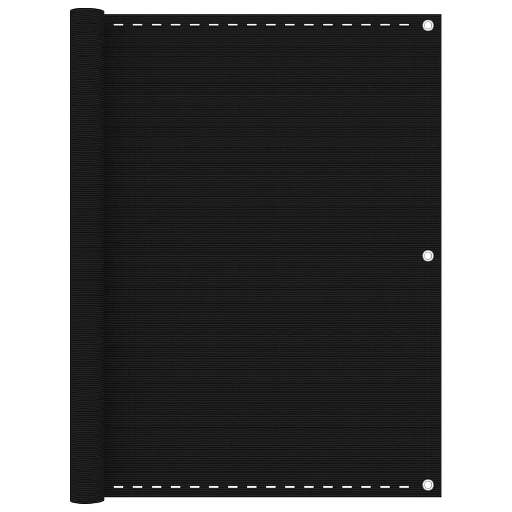 Balcony Screen Black 120x500 cm HDPE
