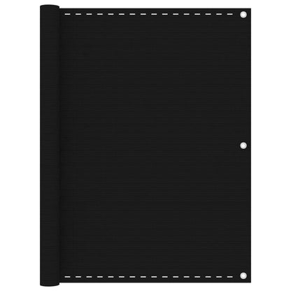 Balcony Screen Black 120x500 cm HDPE