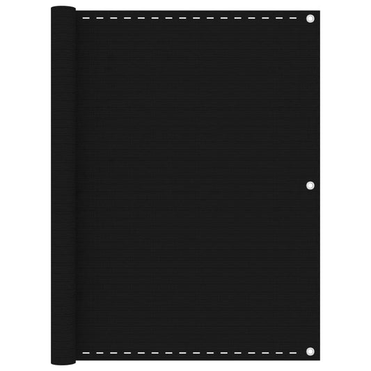 Balcony Screen Black 120x500 cm HDPE