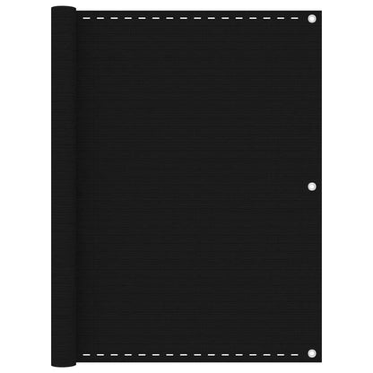 Balcony Screen Black 120x600 cm HDPE