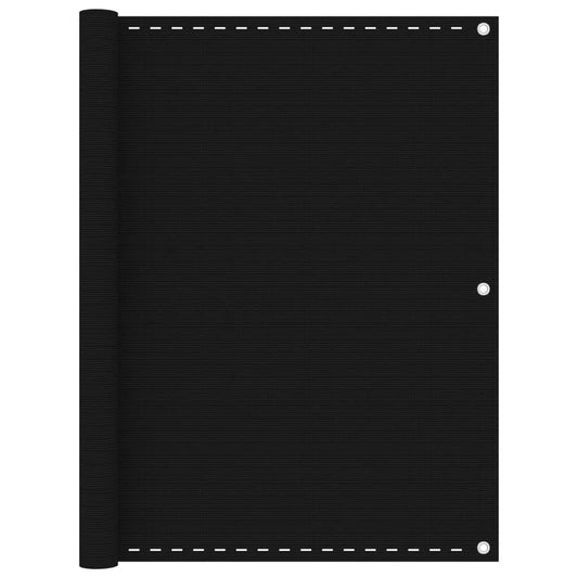 Balcony Screen Black 120x600 cm HDPE