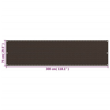 Balcony Screen Brown 75x300 cm HDPE
