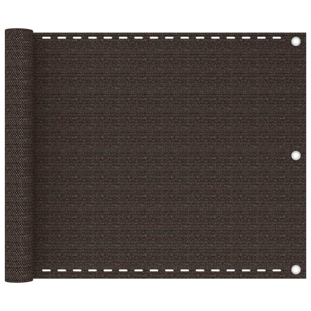 Balcony Screen Brown 75x500 cm HDPE