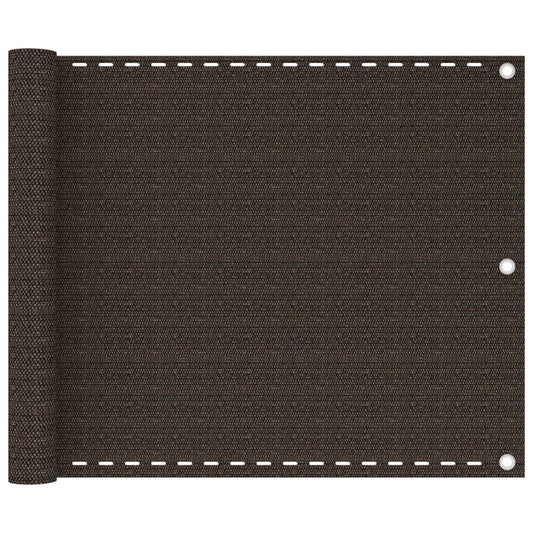 Balcony Screen Brown 75x500 cm HDPE