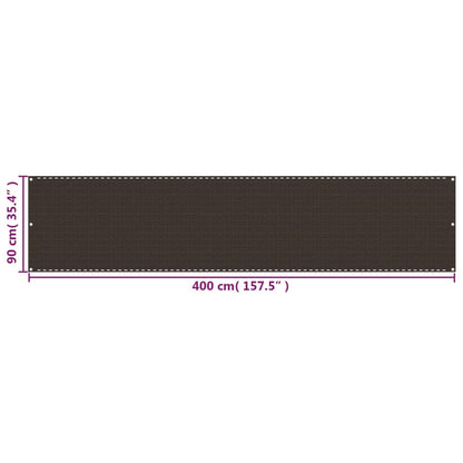 Balcony Screen Brown 90x400 cm HDPE