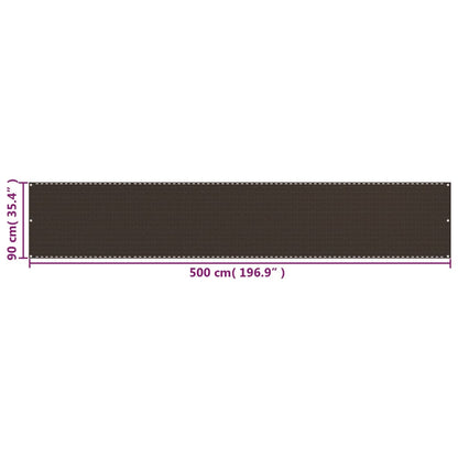 Balcony Screen Brown 90x500 cm HDPE