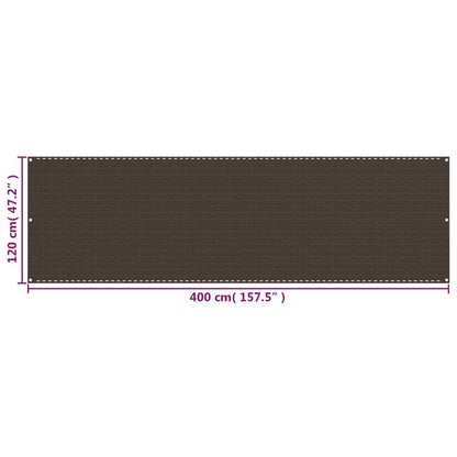 Balcony Screen Brown 120x400 cm HDPE