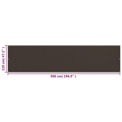 Balcony Screen Brown 120x500 cm HDPE