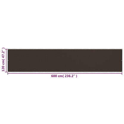 Balcony Screen Brown 120x600 cm HDPE