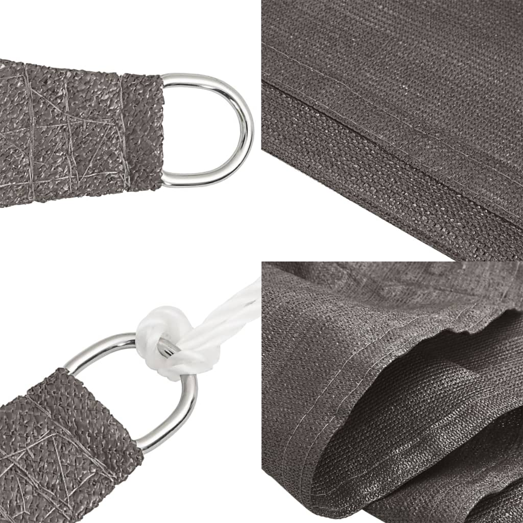 311060 vidaXL Sunshade Sail 160 g/m² Anthracite 7x7 m HDPE