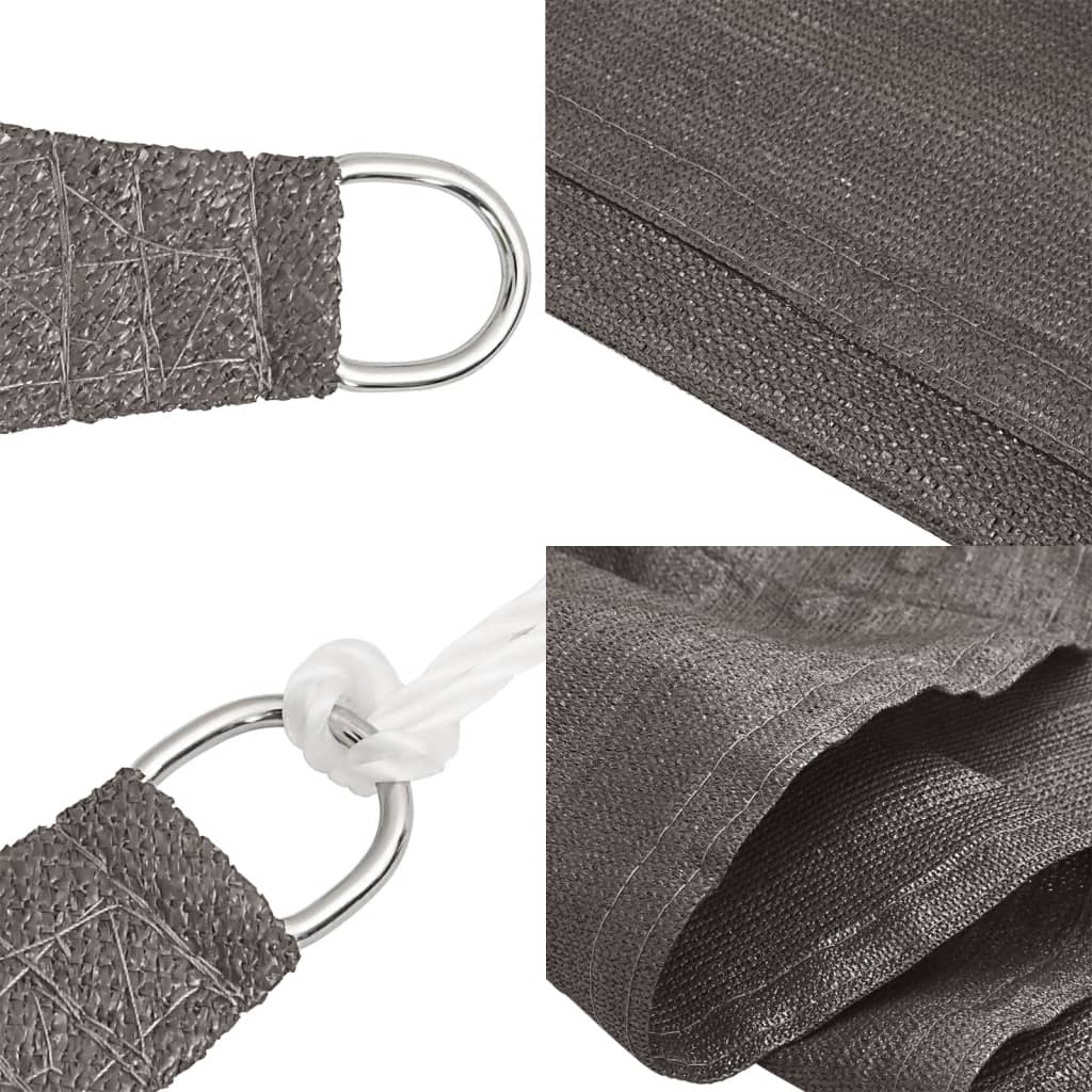 Sunshade Sail 160 g/m² Anthracite 2.5x4.5 m HDPE